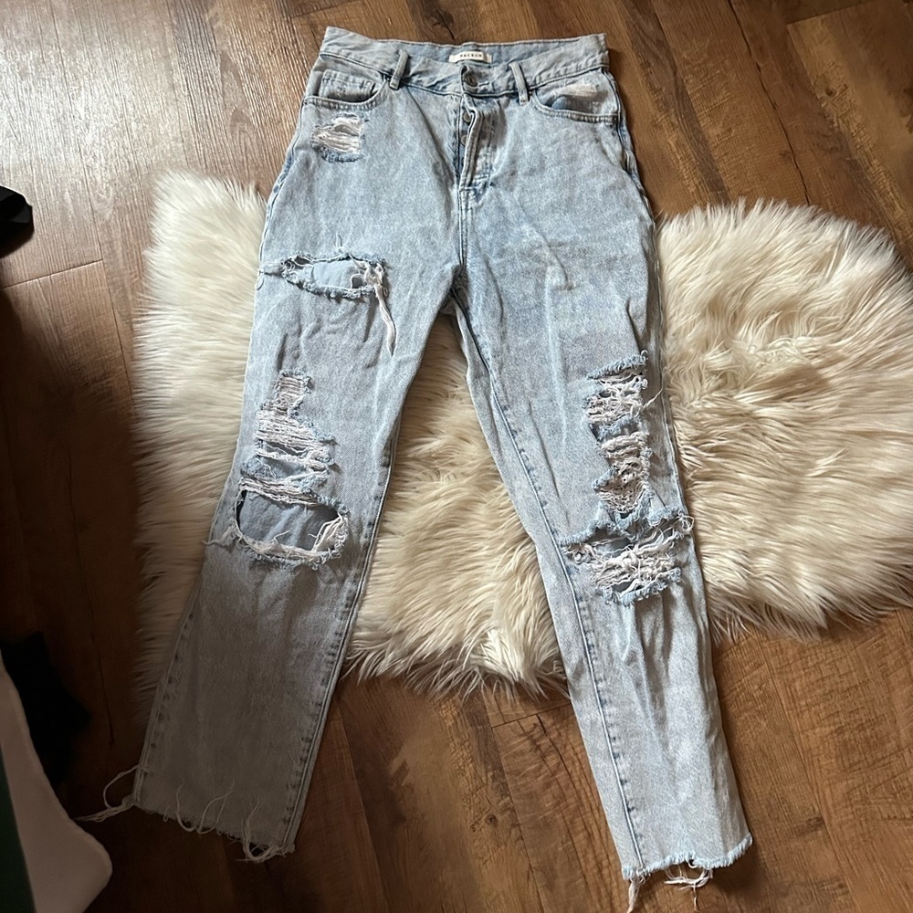 PACSUN High Rise Straight Ripped Jeans - Picture 5 of 6